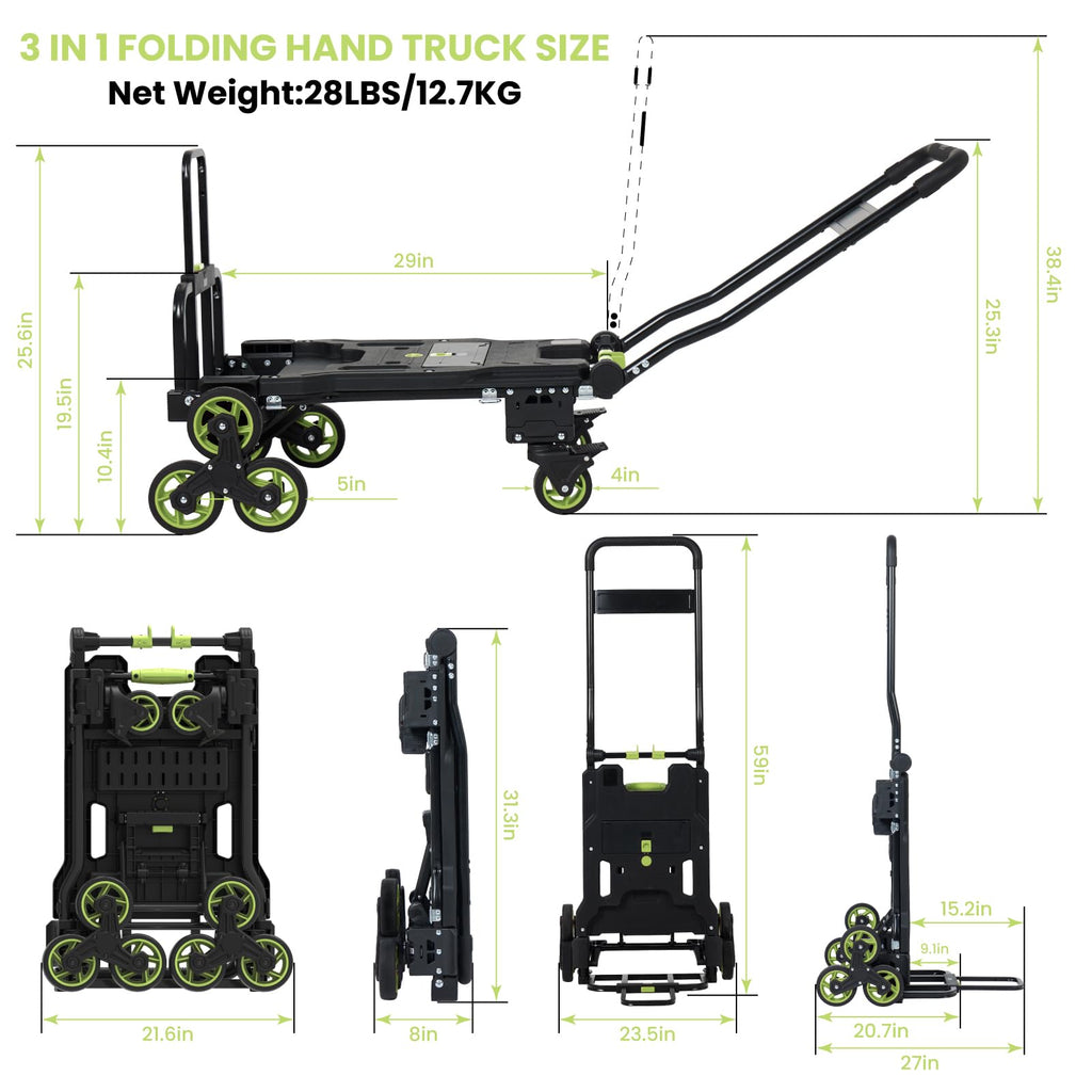 3 in 1 Convertible Folding Hand Truck with Brakes J25101