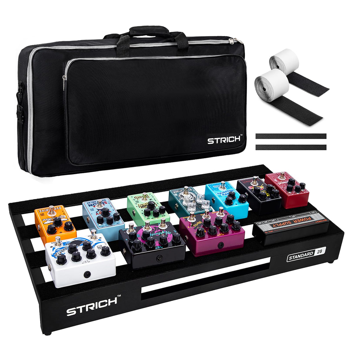 Aluminum Alloy Lightweight 28'' x 13.78'' Extra Large Guitar Pedal Board with Carry Bag W14246
