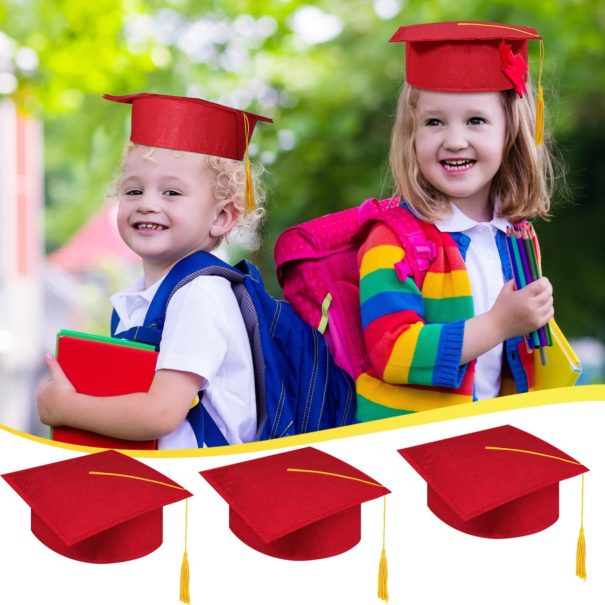 30 Pcs Child Size Felt Graduation Caps G99950