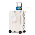 20 Inch White ABS Hardside Spinner Luggage with USB Port T277