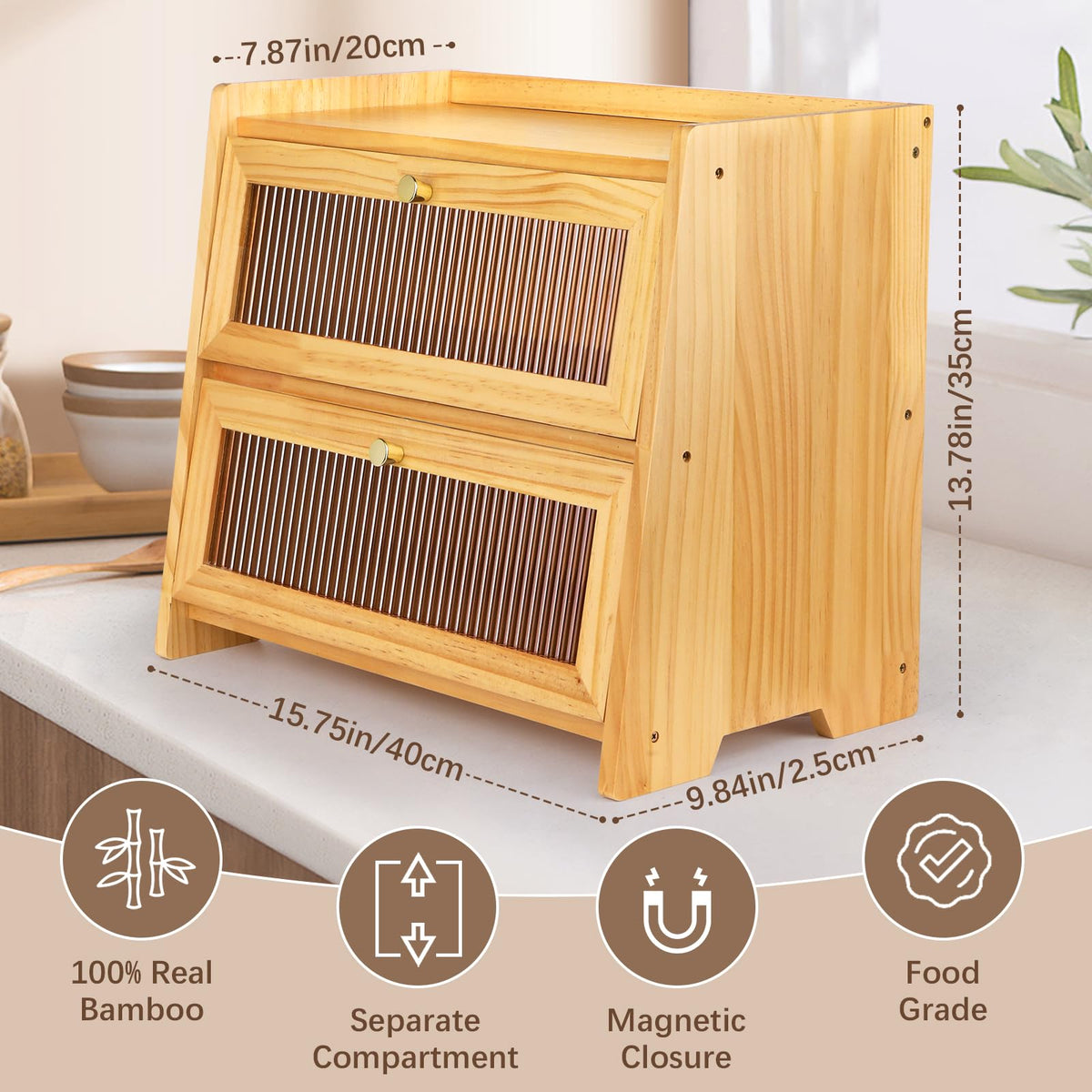 Wooden Bread Box O91642