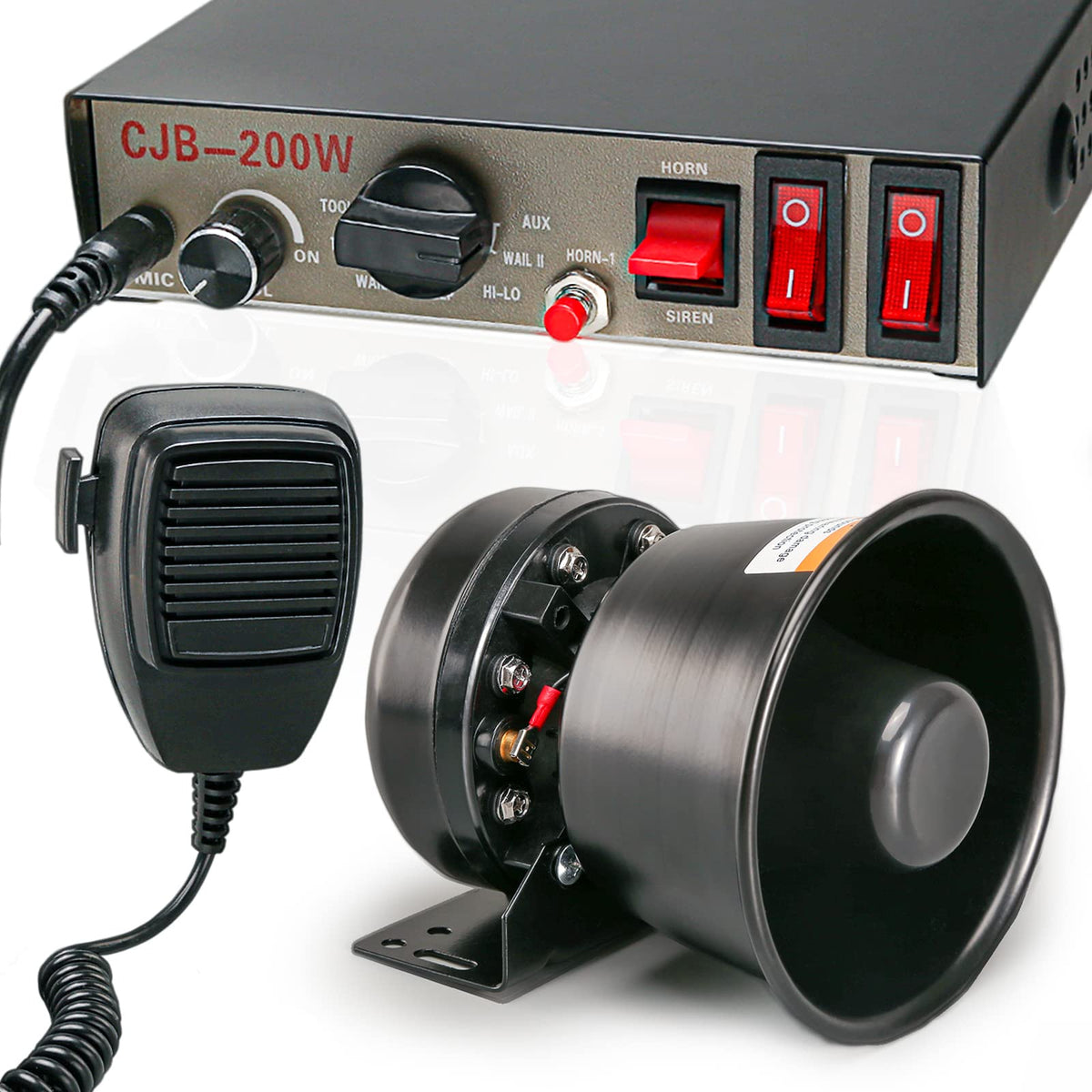 12V 200W Emergency Siren PA System with Handheld Microphone Y6582