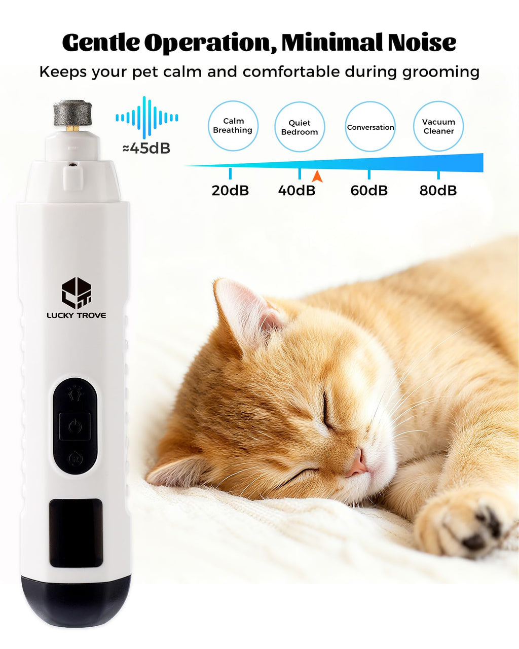 Silent Dog Nail Grinder 5 Speeds with dual LED Lights Q777