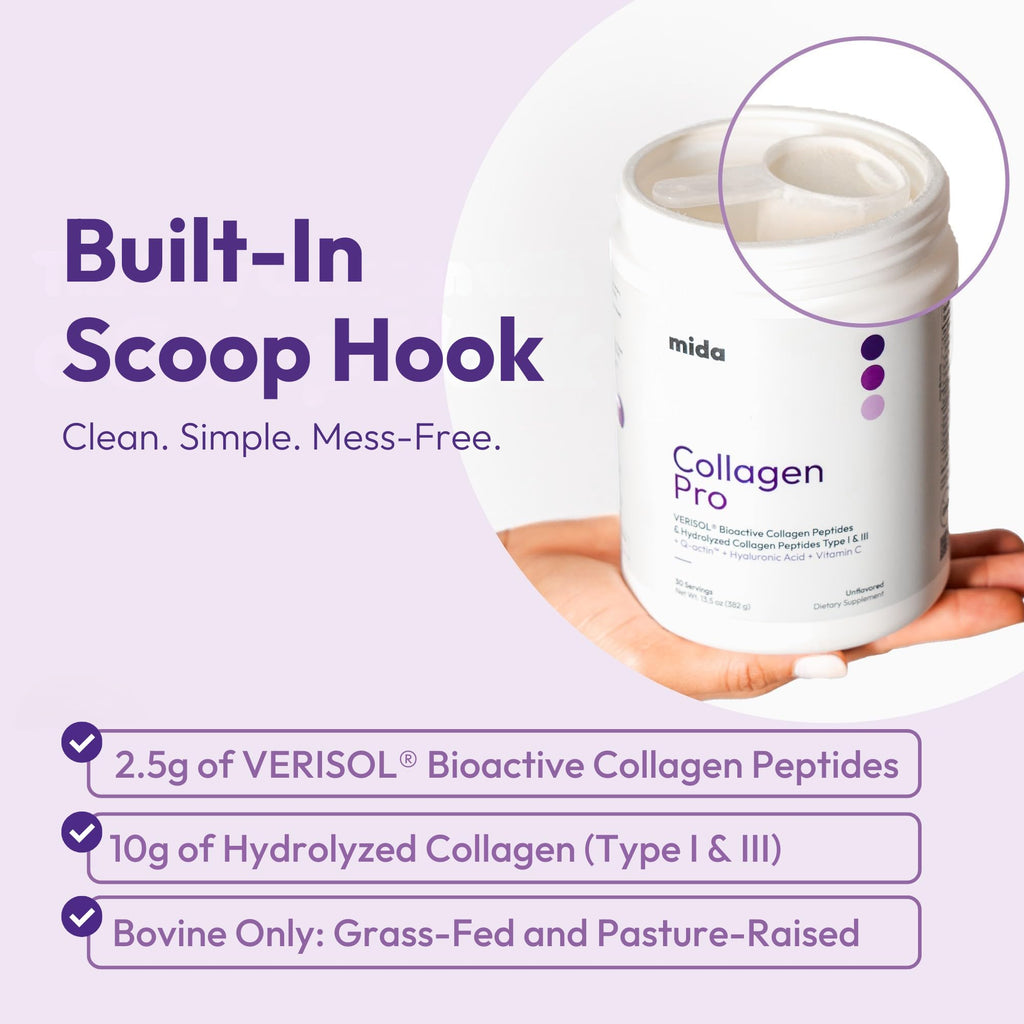 Hydrolyzed Collagen Peptides Type I & III with Vitamin C, Hyaluronic Acid, Biotin, Unflavored Powder, 30 Servings P3598