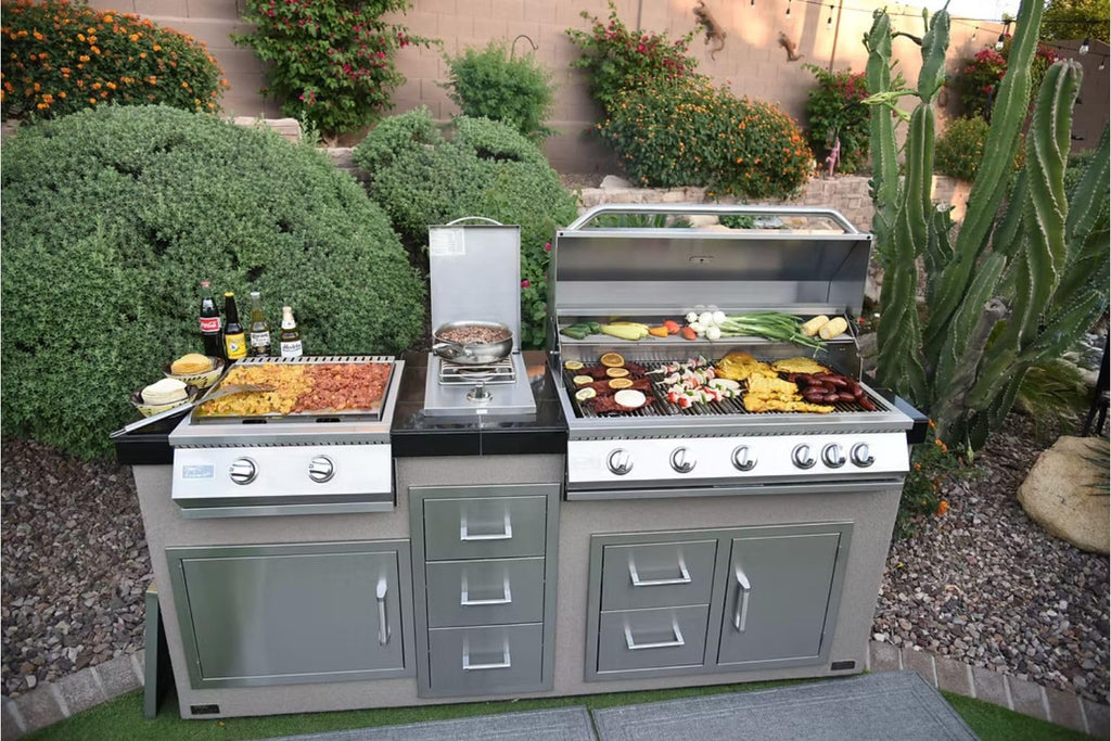 5 Burner Built-In Stainless Steel Propane Gas Grill with Back Burner E4194