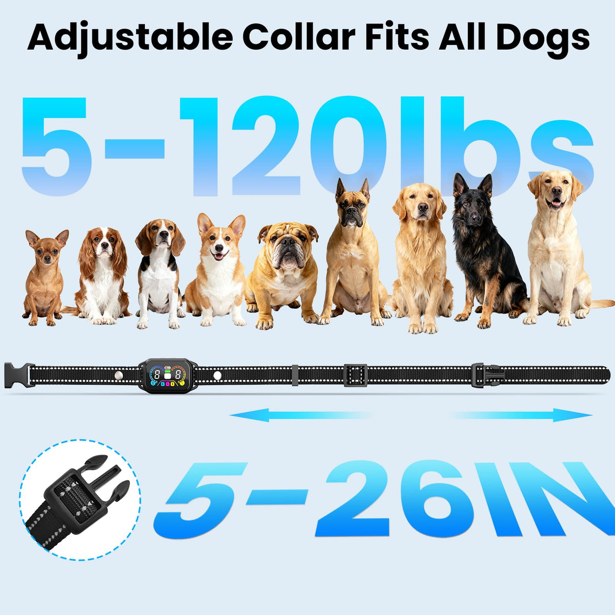 2-in-1 Dog Bark Collar with Remote, 3 Modes, IP67 Waterproof T91124