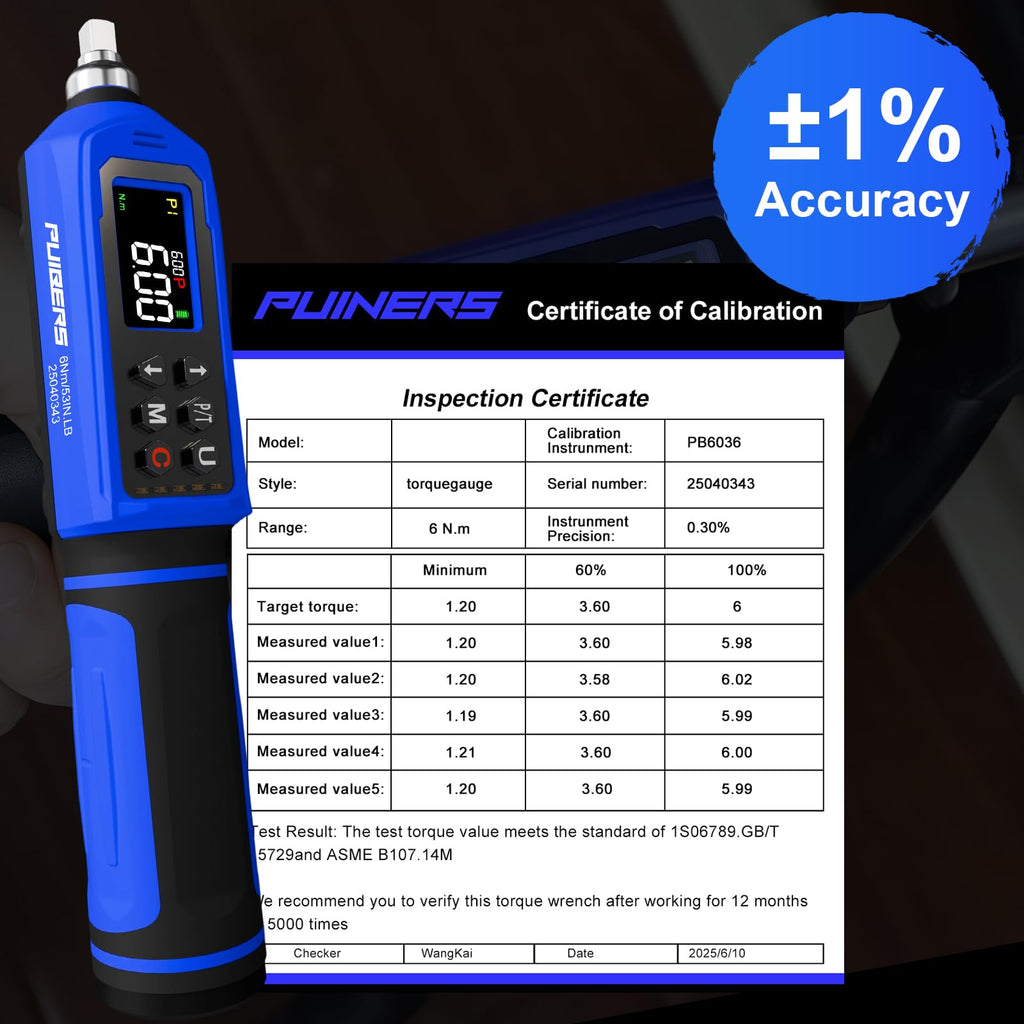46 Pcs Digital Torque Screwdriver Set 1/4" Adjustable G44799