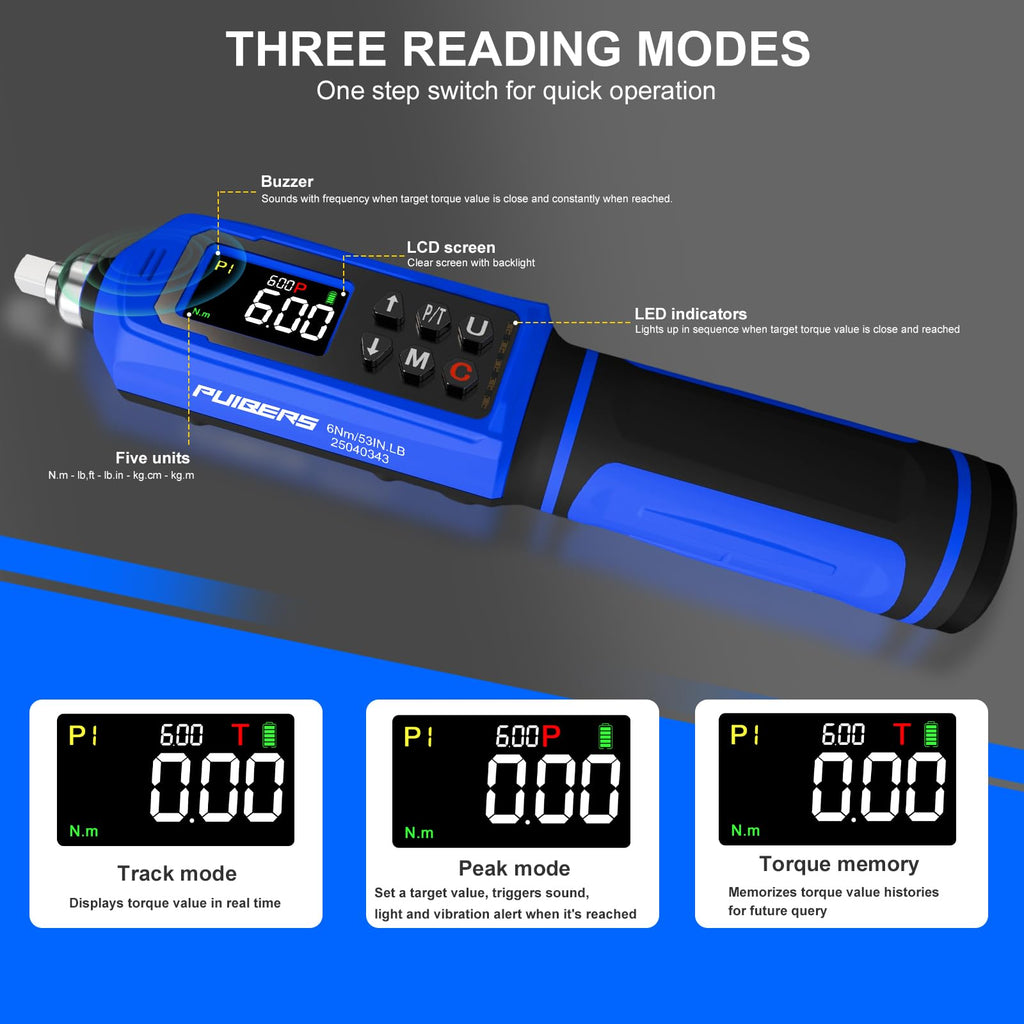 46 Pcs Digital Torque Screwdriver Set 1/4" Adjustable G44799