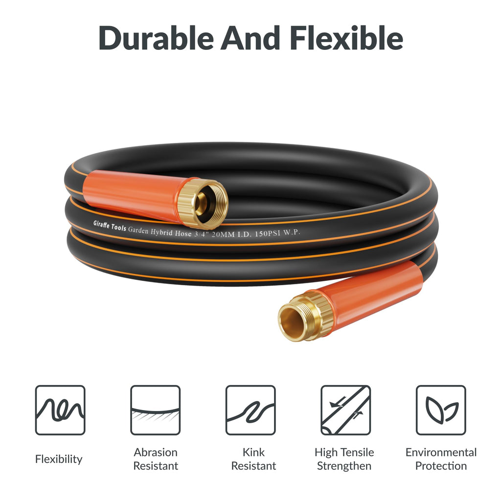 Garden Hose 25ft x 3/4" Heavy Duty Hybrid Lightweight O33537