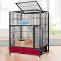 Heavy Duty Metal Dog Crate with Four Wheels C26581