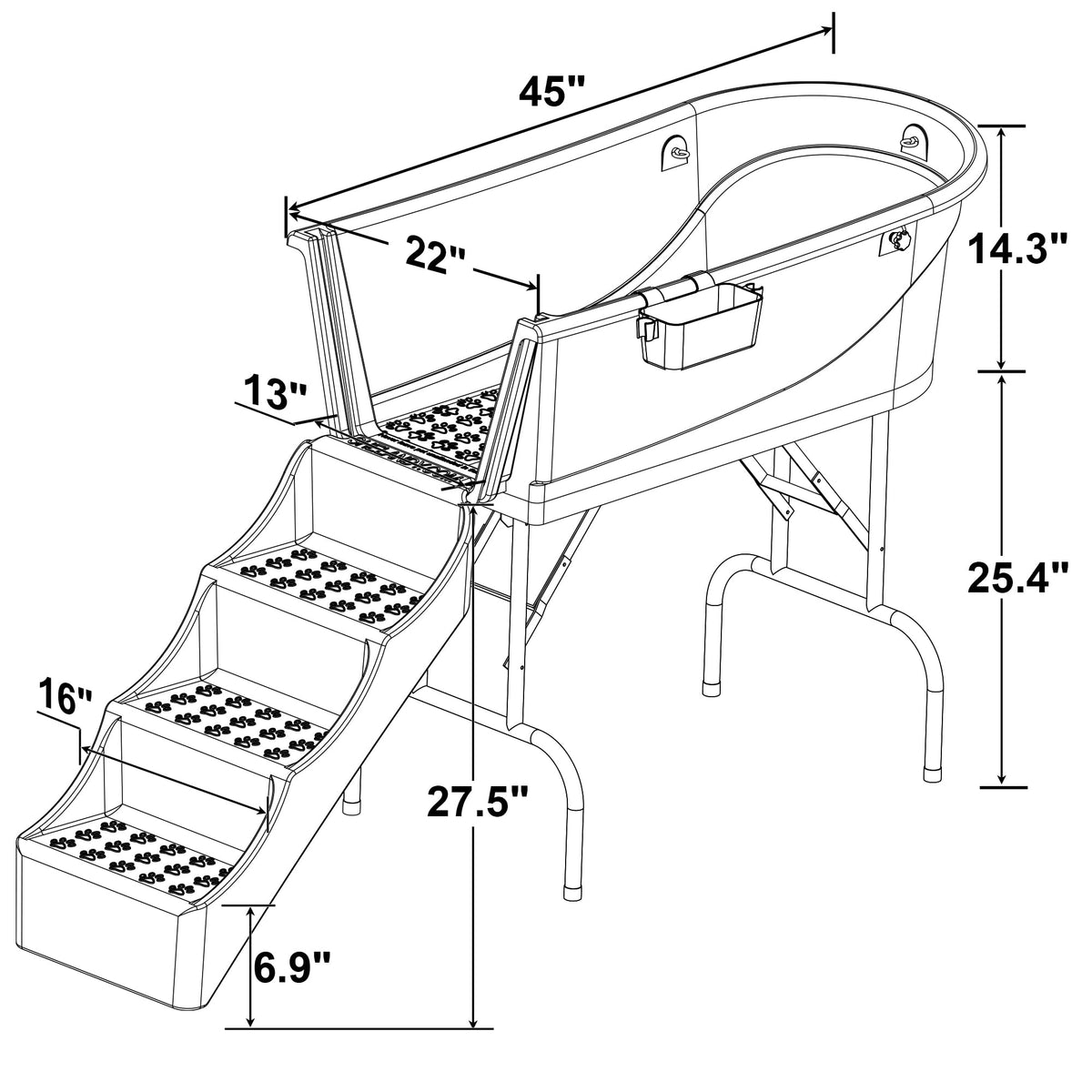 45" Pet Grooming Bathtub Dog Wash Station R36566