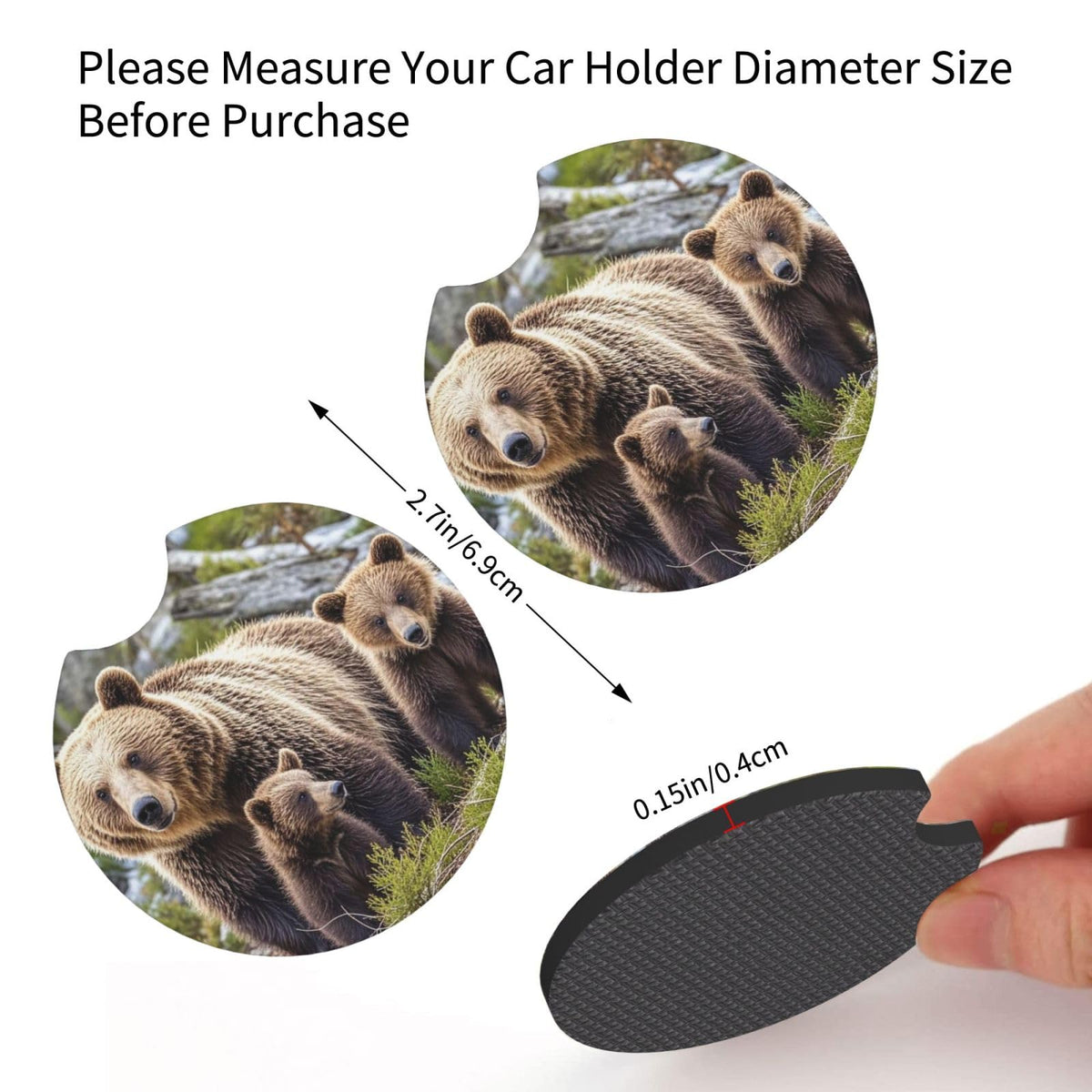 Black Drink Coasters with Metal Holder Set of 2 J66572