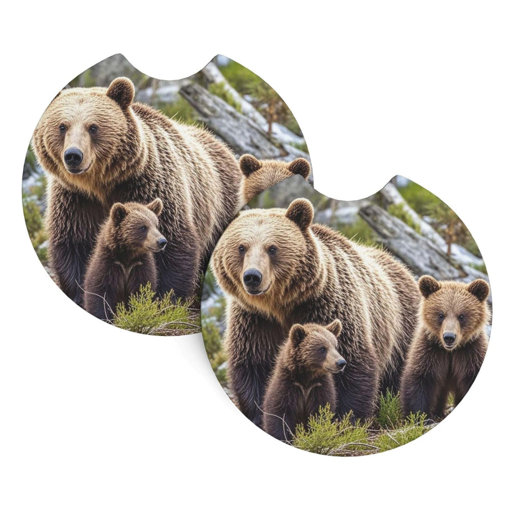 Black Drink Coasters with Metal Holder Set of 2 J66572