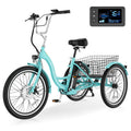 24/26 Inch 350W Electric Tricycle with Removable 36V Battery and Rear Basket Z82359
