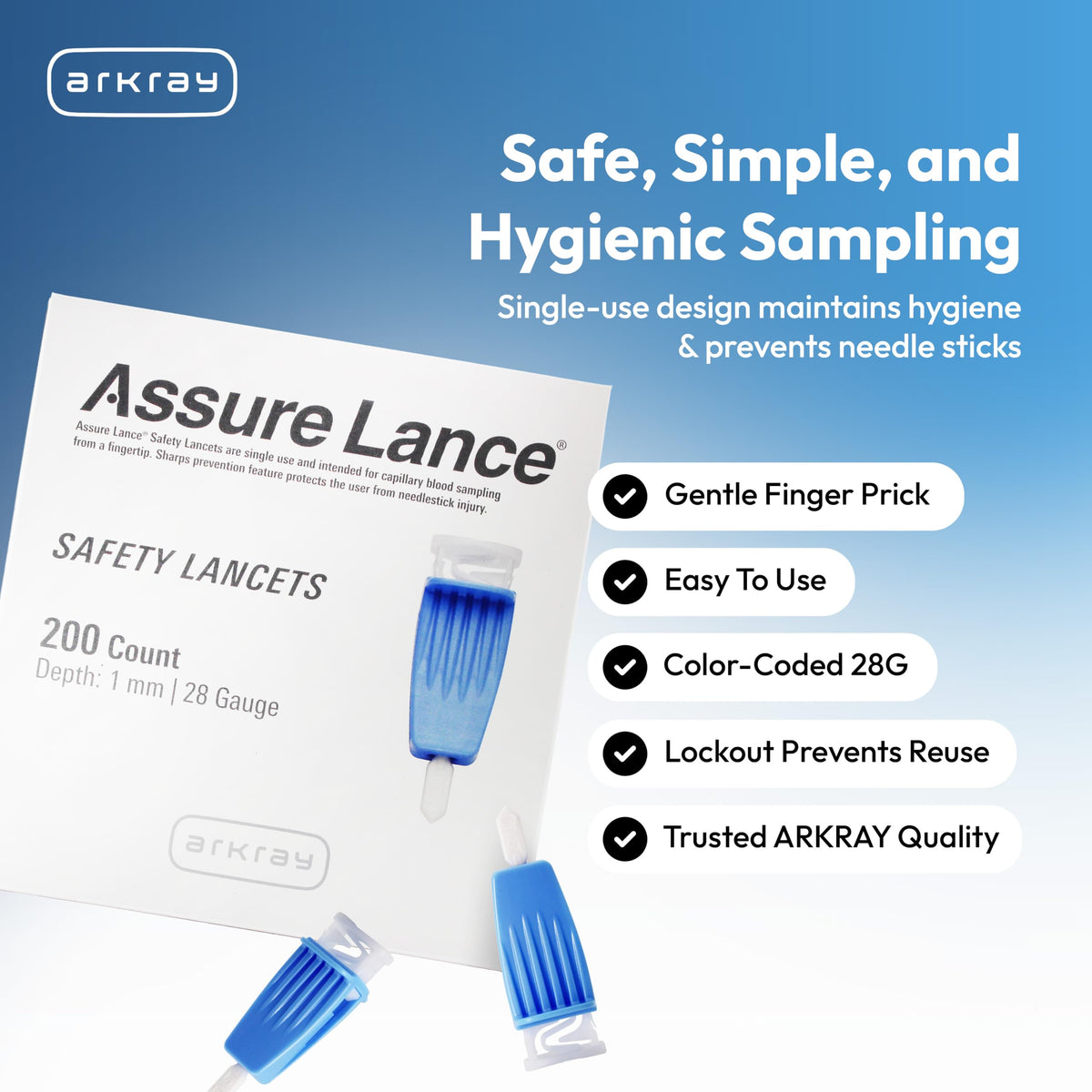 28G 1mm Safety Lancets, 200 Count P820353