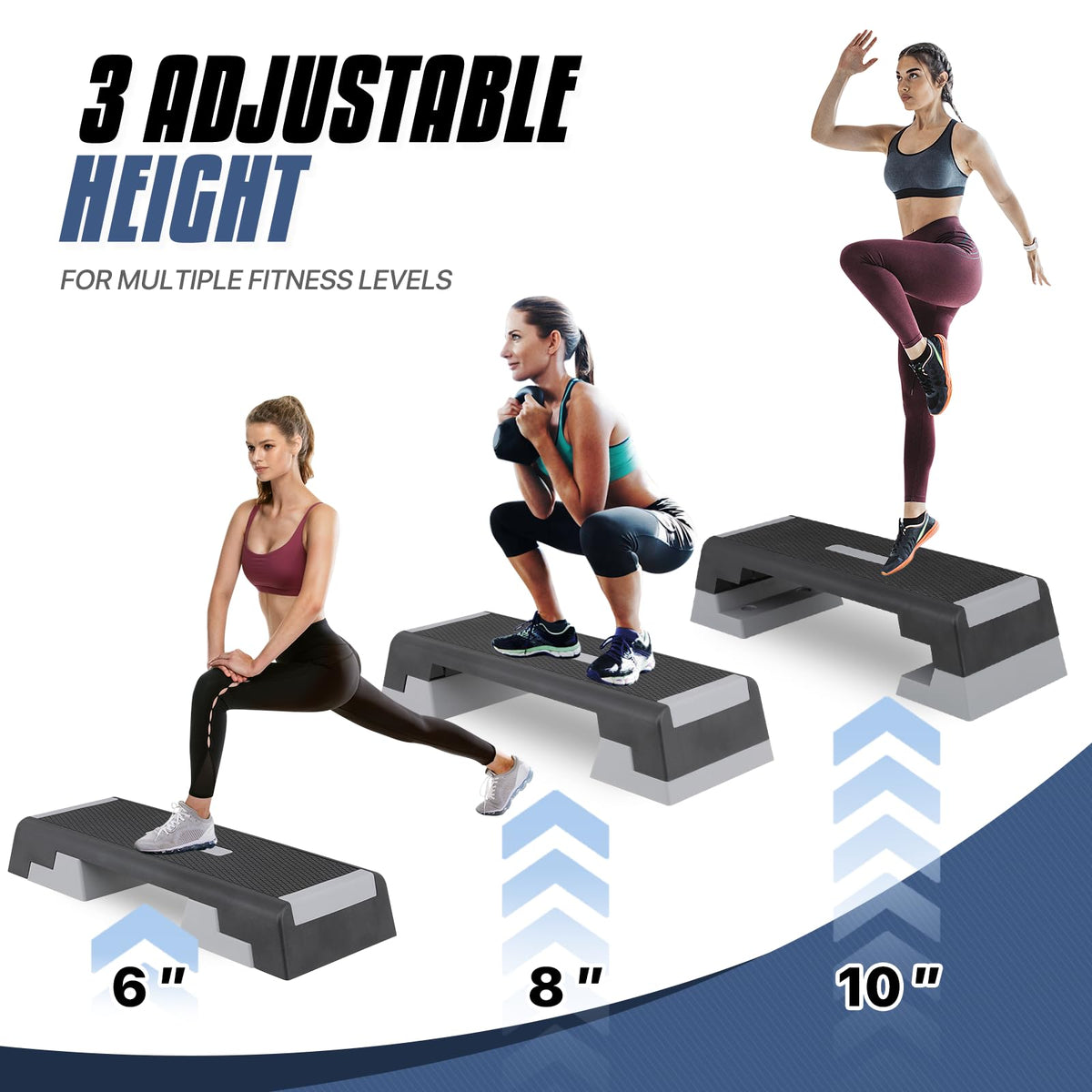 Aerobics Stepper Platform with Stackable Risers P13052