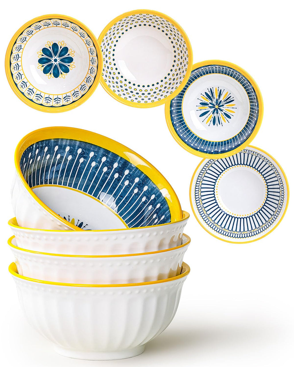 Bohemian Ceramic Bowls Set of 4 P7502