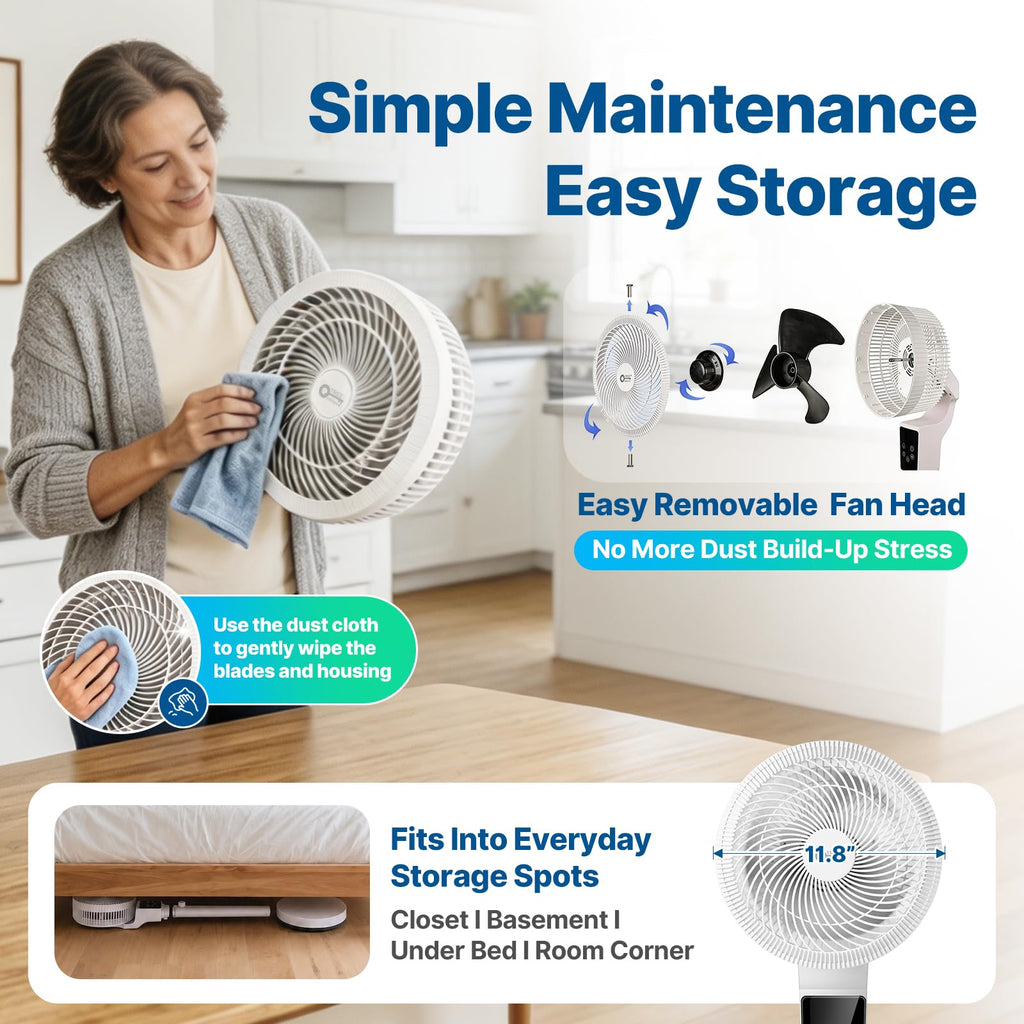 Oscillating Fan, 360° Air Circulator Pedestal Fan, 43.3” Adjustable Height R9667