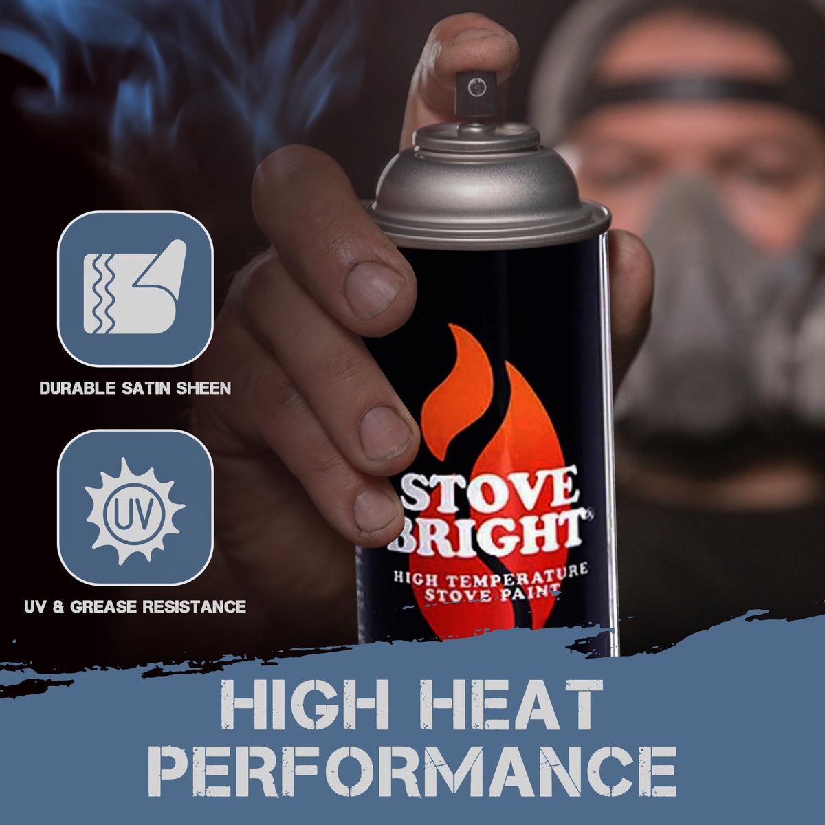 High Temp Metallic Blue Satin Spray Paint 12 Oz Can P581