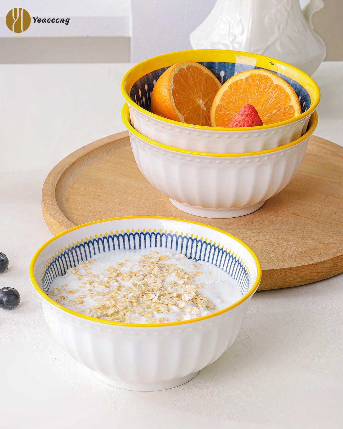 Bohemian Ceramic Bowls Set of 4 P7502