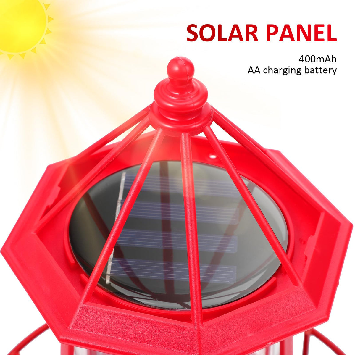 Solar Rotating Lighthouse Garden Light M144