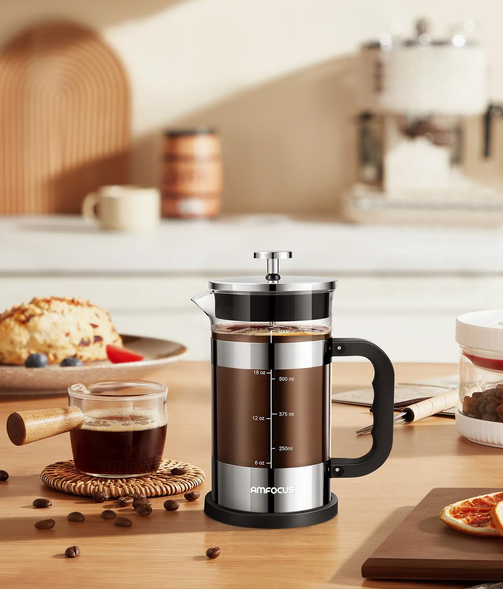French Press Coffee Maker 21 oz Borosilicate Glass Z341445