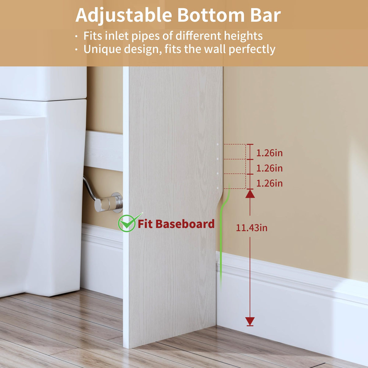 White Over the Toilet Storage Cabinet with Adjustable Shelves E6826