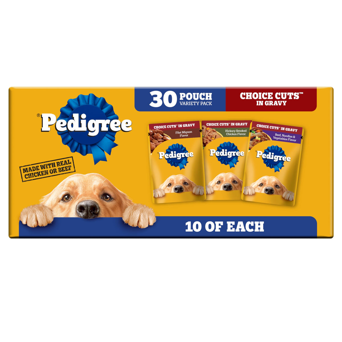 Wet Dog Food Pouch, 3.5 oz, 30 Count A3982