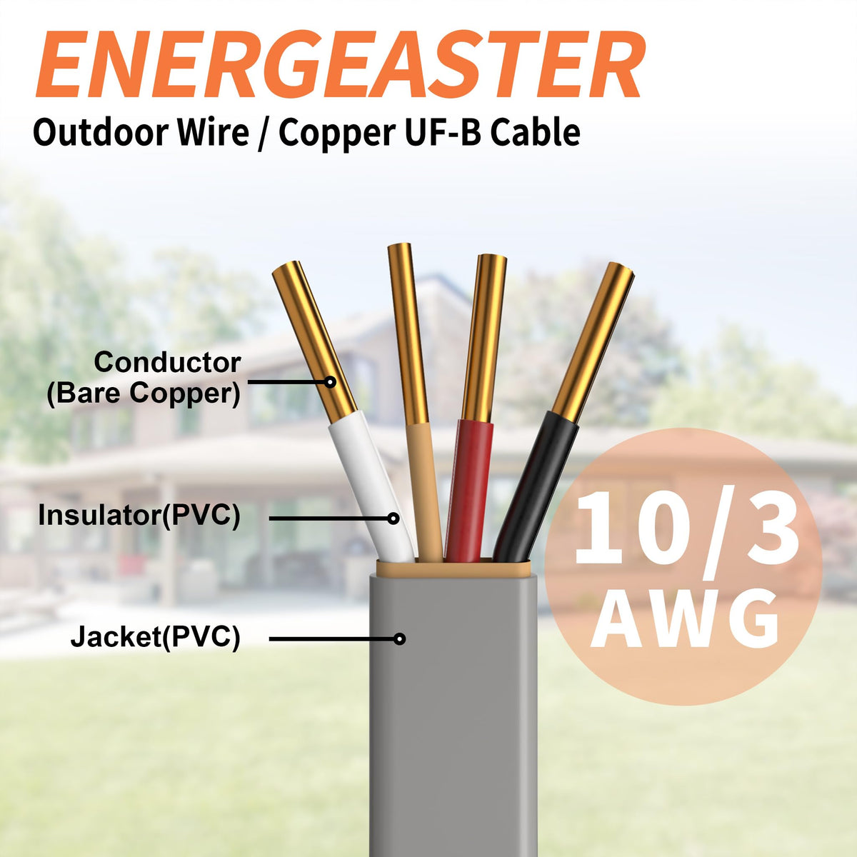 10/3 UF-B 100FT Underground Feeder Cable D32322
