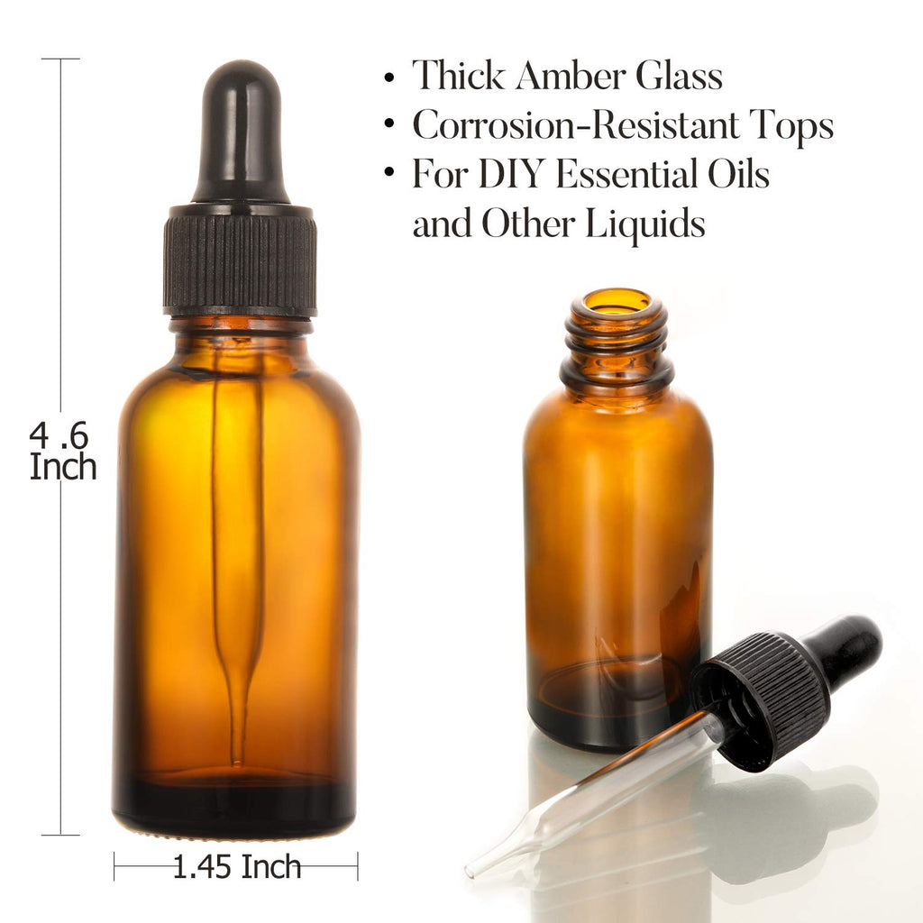 2 oz Amber Glass Dropper Bottle with Funnels P904161
