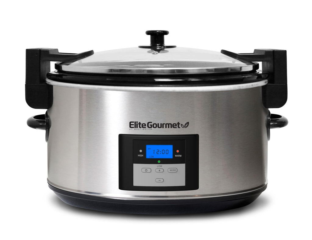 8.5-Quart Stainless Steel Programmable Slow Cooker with Locking Lid P446250