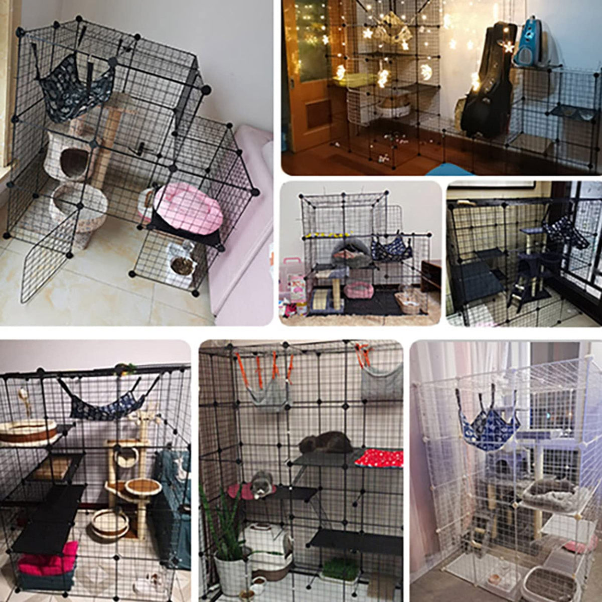 Metal Wire Cat Cage Indoor Playpen Kennel Crate Z552490