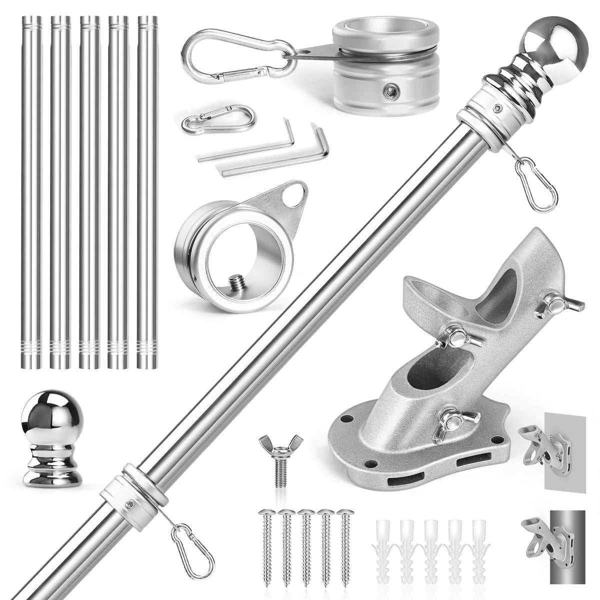 1 Inch Flag Pole Rings & Kit E423959
