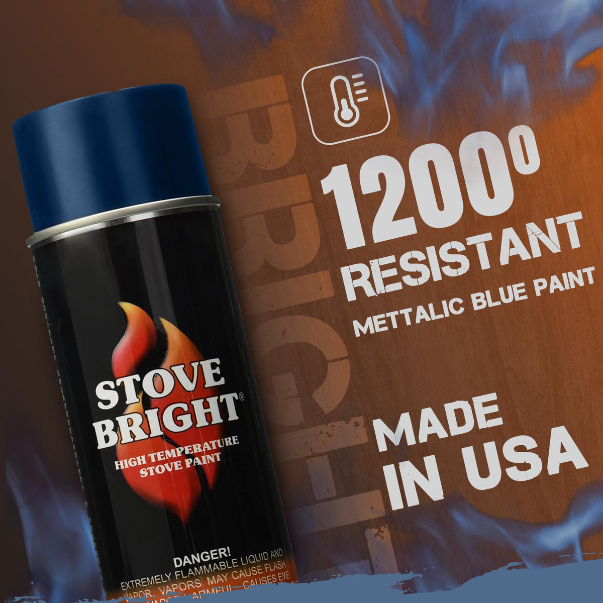 High Temp Metallic Blue Satin Spray Paint 12 Oz Can P581