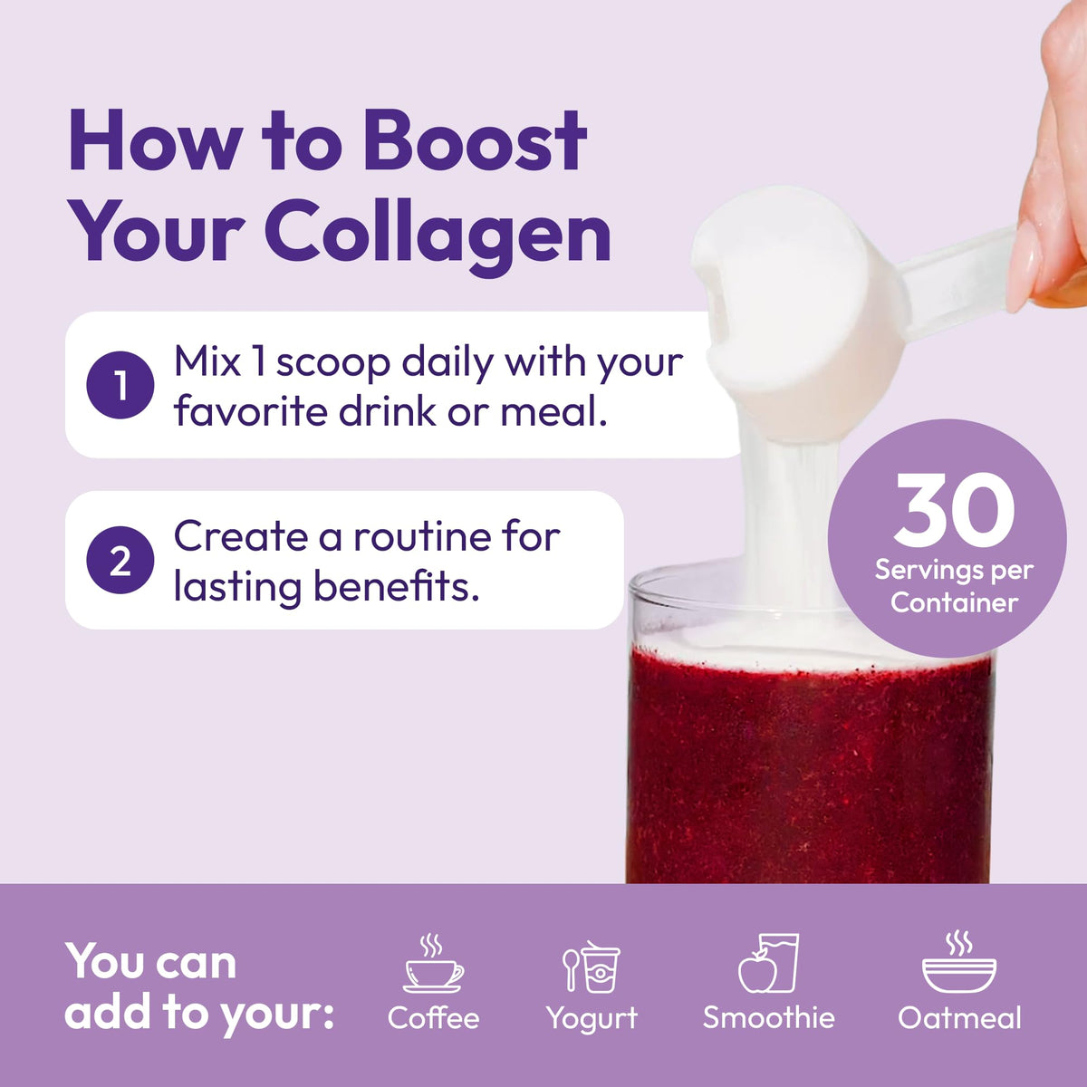 Hydrolyzed Collagen Peptides Type I & III with Vitamin C, Hyaluronic Acid, Biotin, Unflavored Powder, 30 Servings P3598
