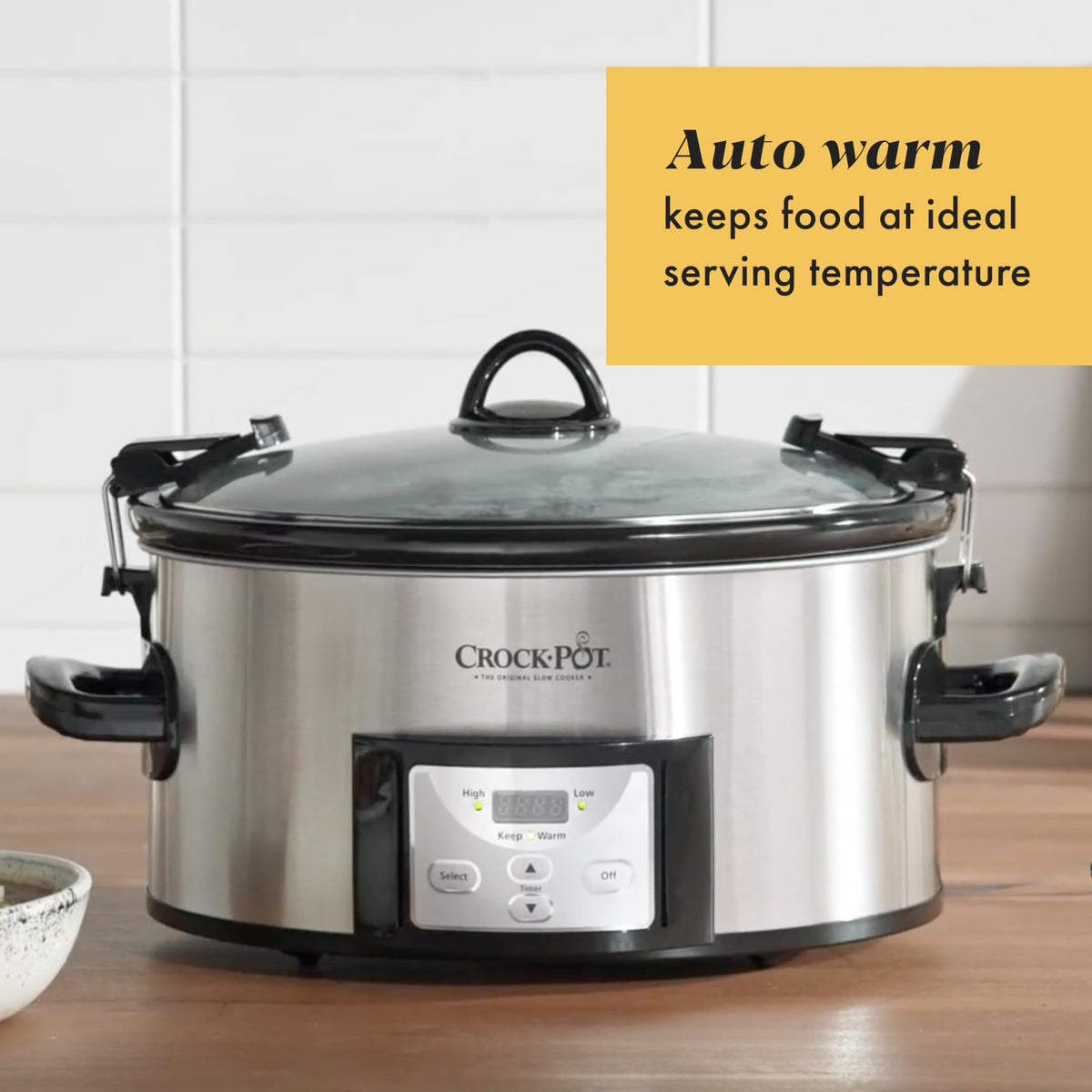 6 Quart Programmable Slow Cooker with Digital Timer Stainless Steel U14339