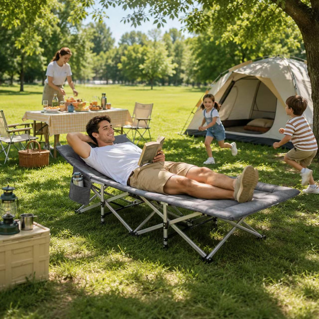 Heavy Duty Camping Cot with Mattress E313
