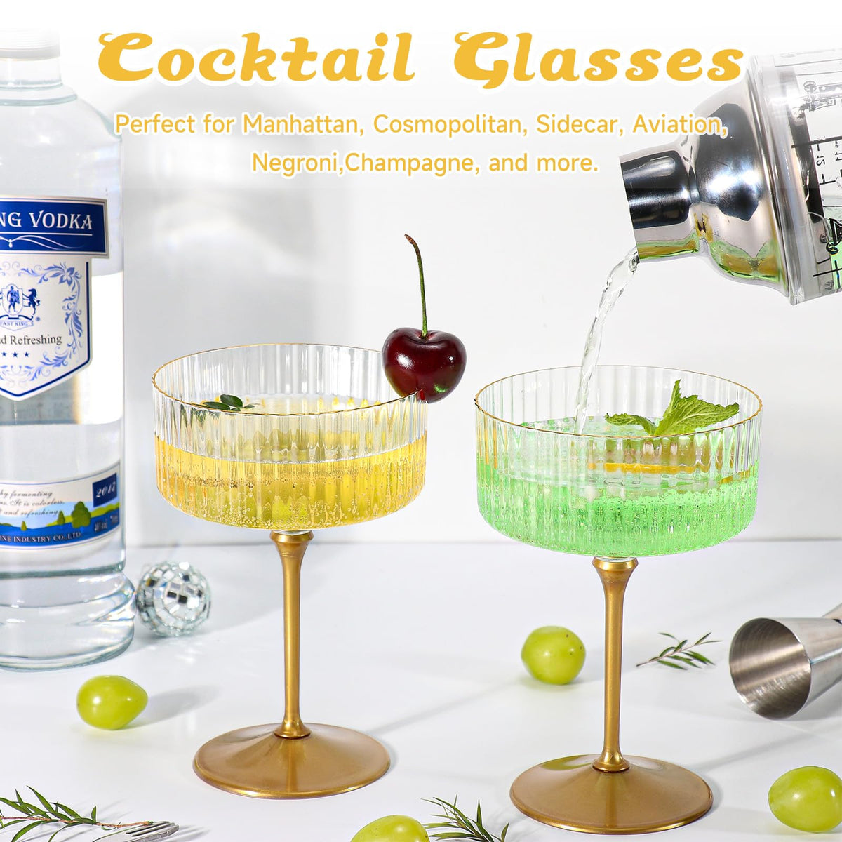 24 Pcs 9 Oz Champagne Martini Glasses Set S3487