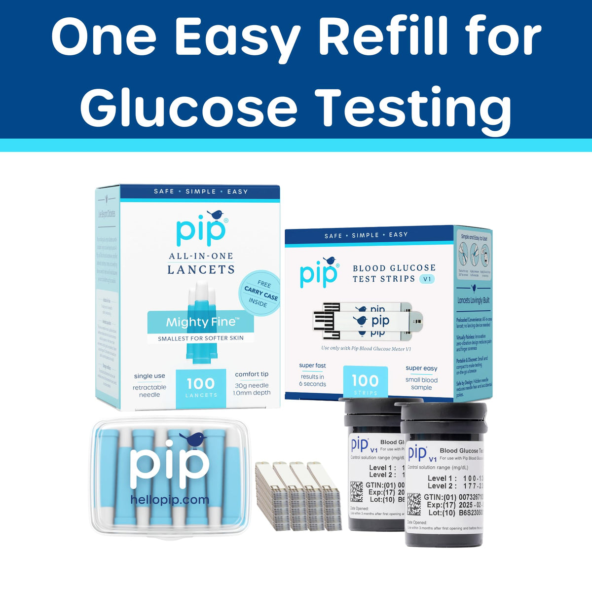Blood Glucose Test Strips and Lancets 100 Count 30G 1.0mm Q6342
