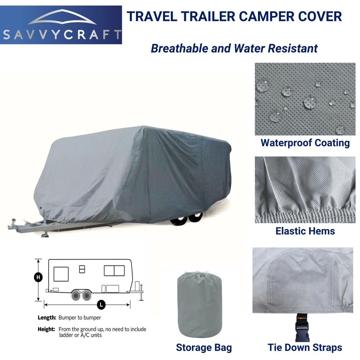 Water-Resistant Travel Trailer Cover 18'-20' B763290
