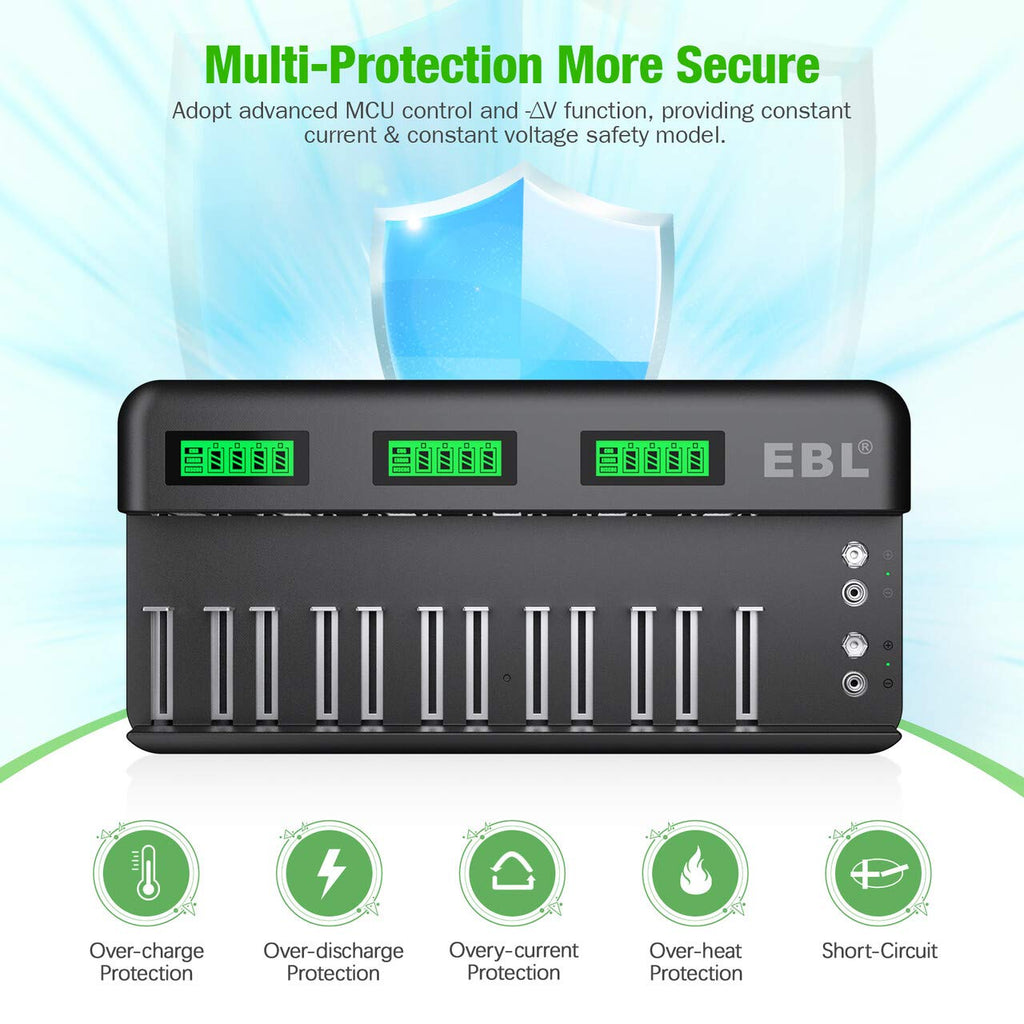 12+2 Bay Universal Rechargeable Battery Charger E411363