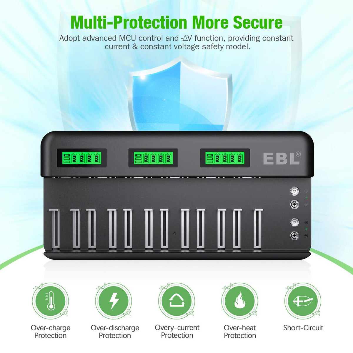 12+2 Bay Universal Rechargeable Battery Charger E411363