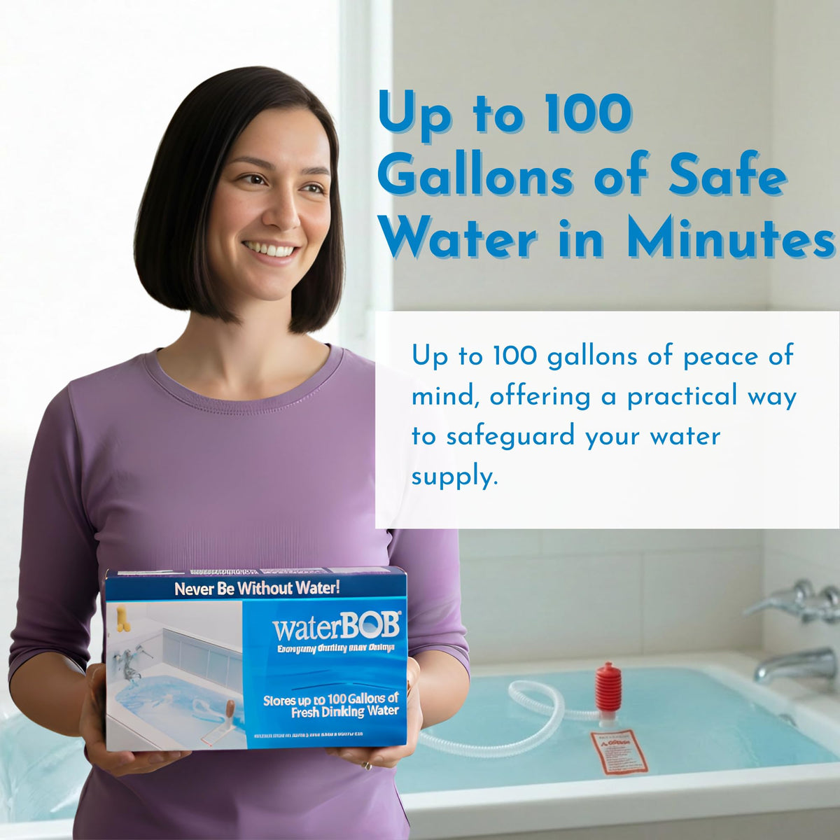 Bathtub Water Storage Bladder 100 Gallon Food Grade BPA Free I4466