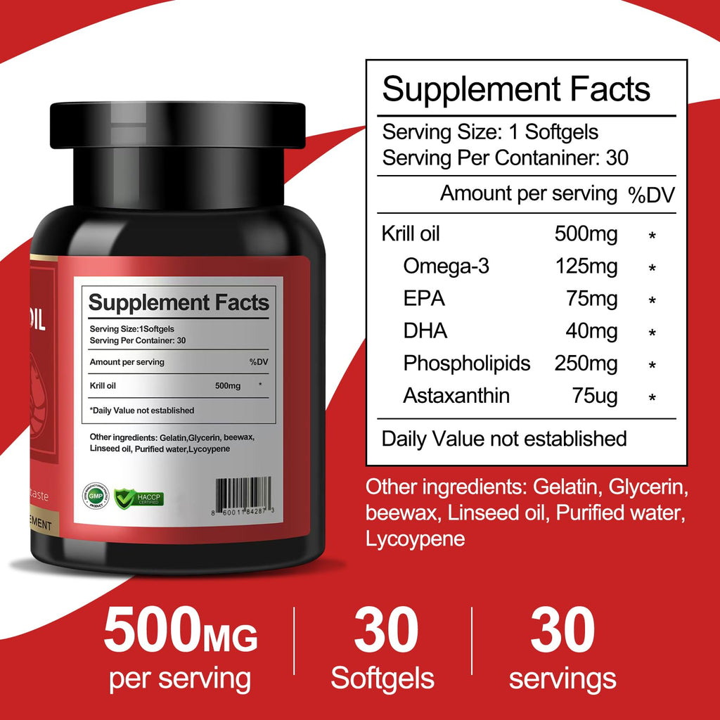 Krill Oil 500 mg Omega-3 120 Softgels N651492