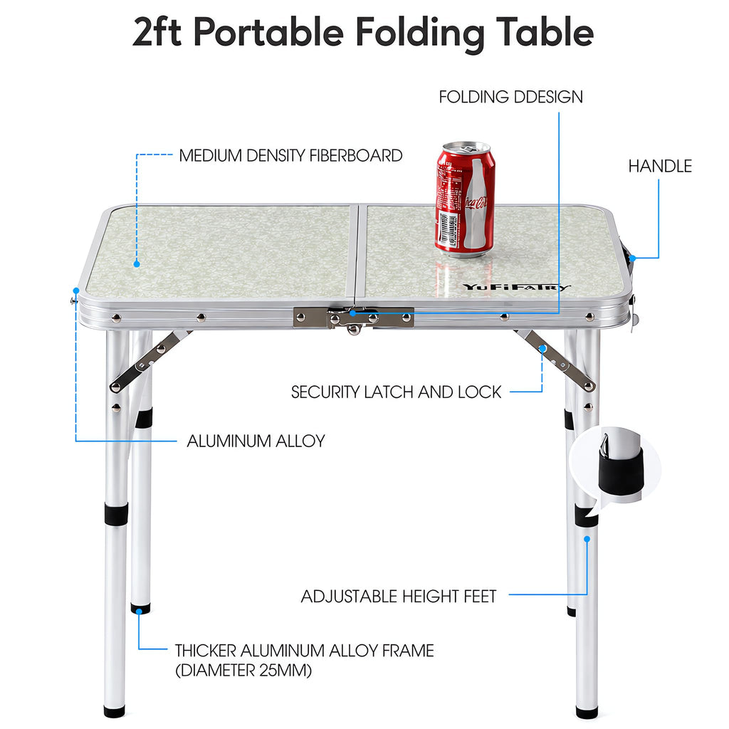 Adjustable Height Small Folding Camp Table L92292