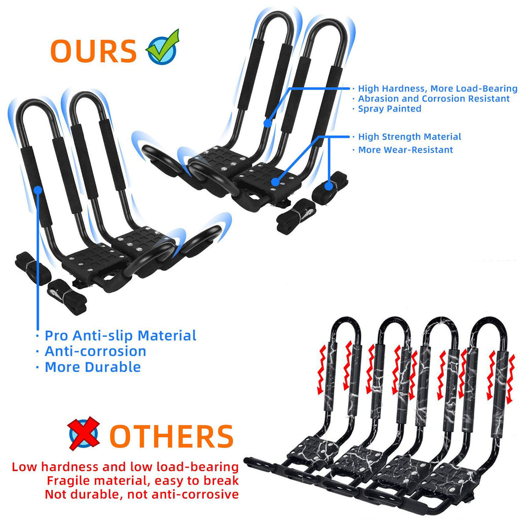 2 Pairs J-Bar Kayak Roof Rack Set of 4 W872246