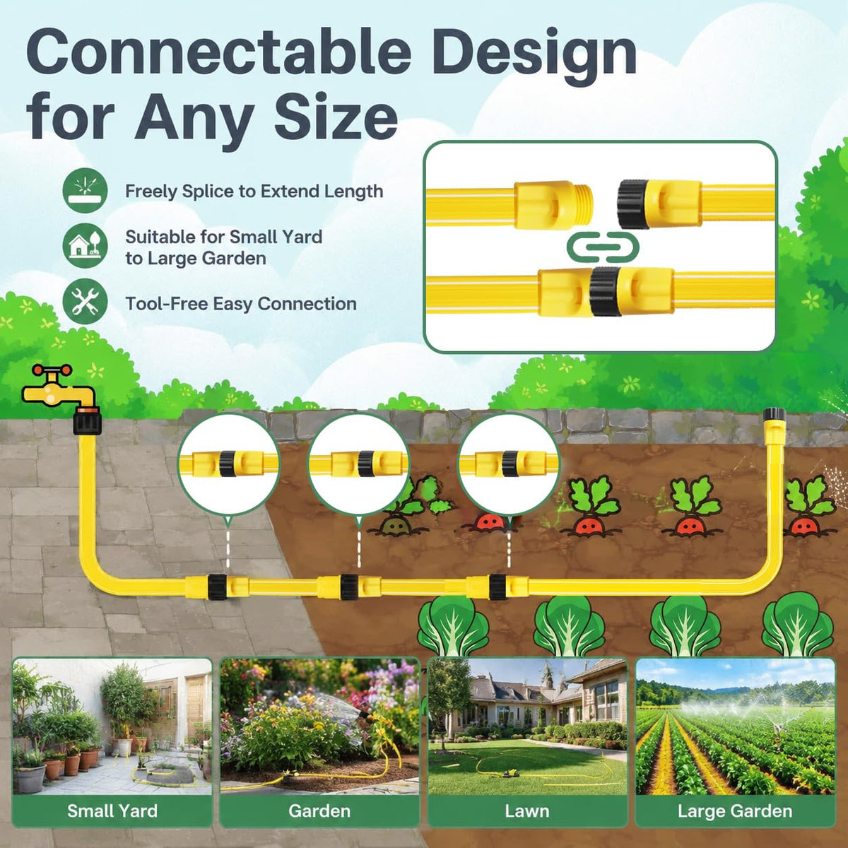 4-Pack 25 ft Sprinkler Soaker Hose B679