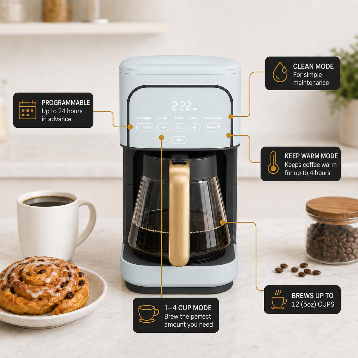 12-Cup Programmable Drip Coffee Maker I754471