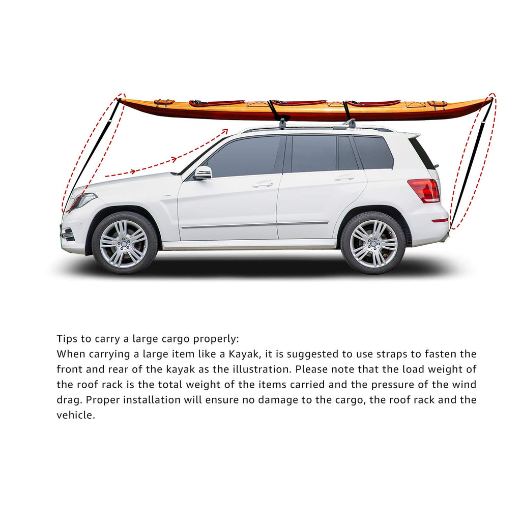 Black/Silver Cross Rail Roof Rack, 52 inches, Pack of 2 D6079