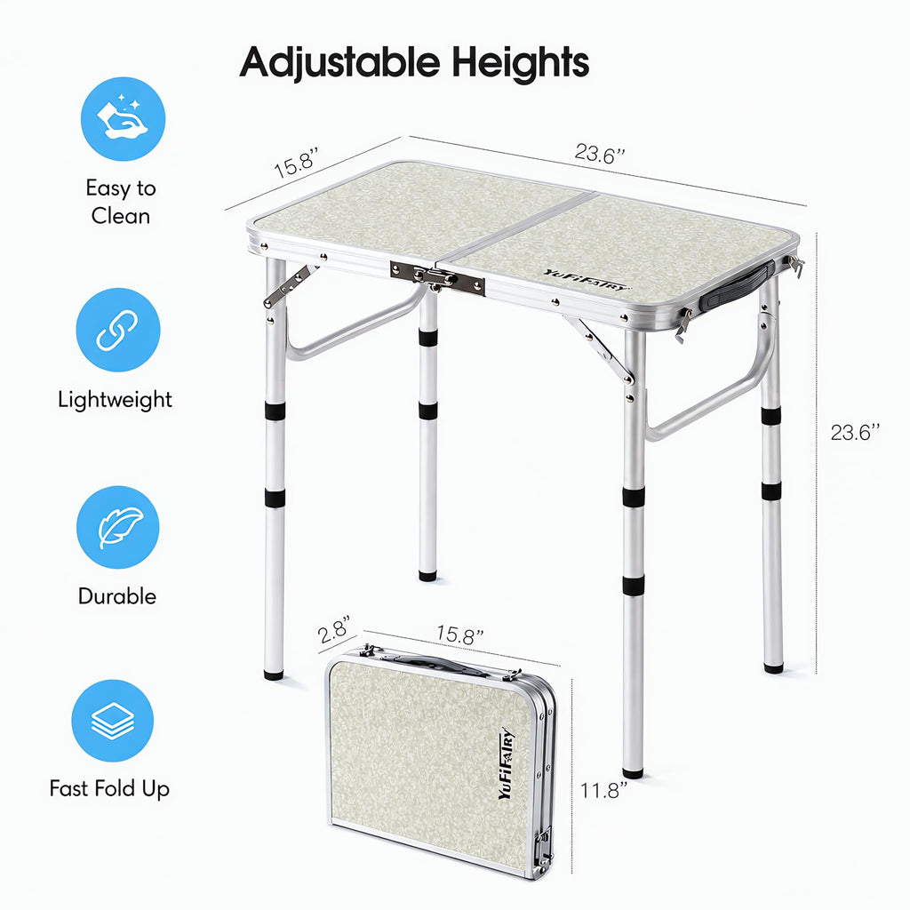 Adjustable Height Small Folding Camp Table L92292